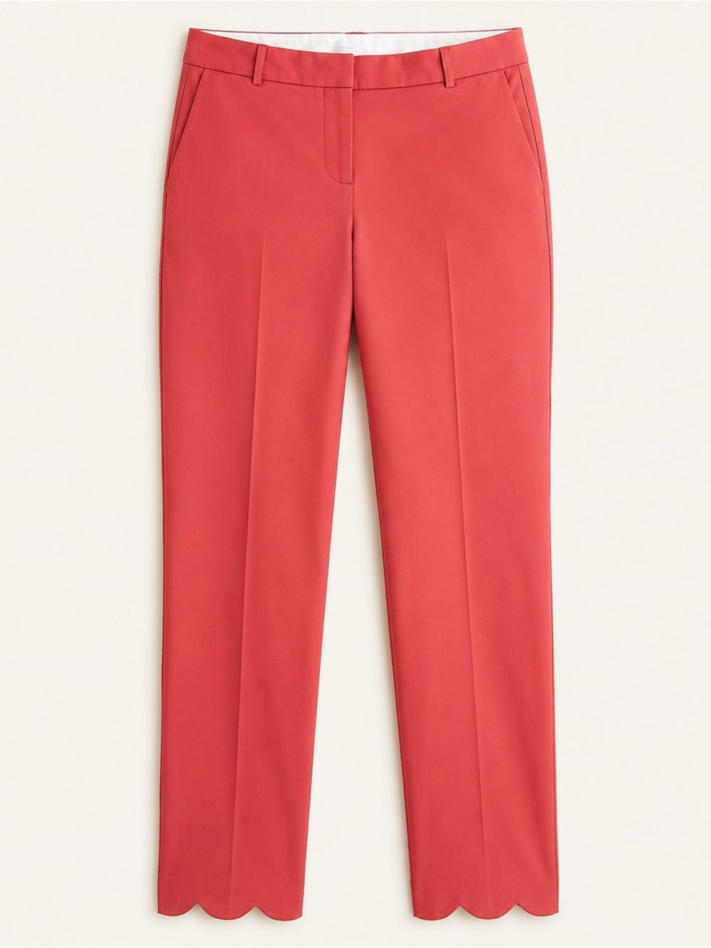 J. by J.Crew Coral Scalloped Hem Ankle Pants Size 14